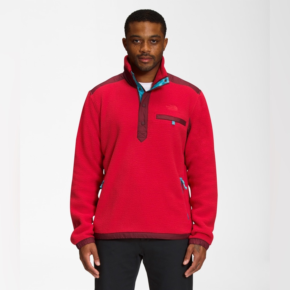 North Face Men’s Royal Arch Red Sherpa 1/4-Snap Fleece Pullover NWOT-size Large